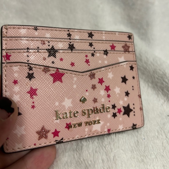 Pink Stars Kate Spade Card Wallet - Picture 5 of 10